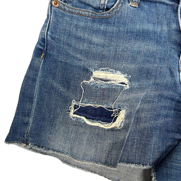 J.‎ Crew Indigo Denim Shorts Destroyed Distressed Jean Short Raw Hem Women's 26 - Picture 11 of 11